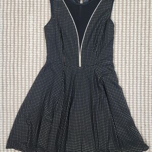 Express Black and Gold Classy Polka Dot Party Sz 0 Mini Dress